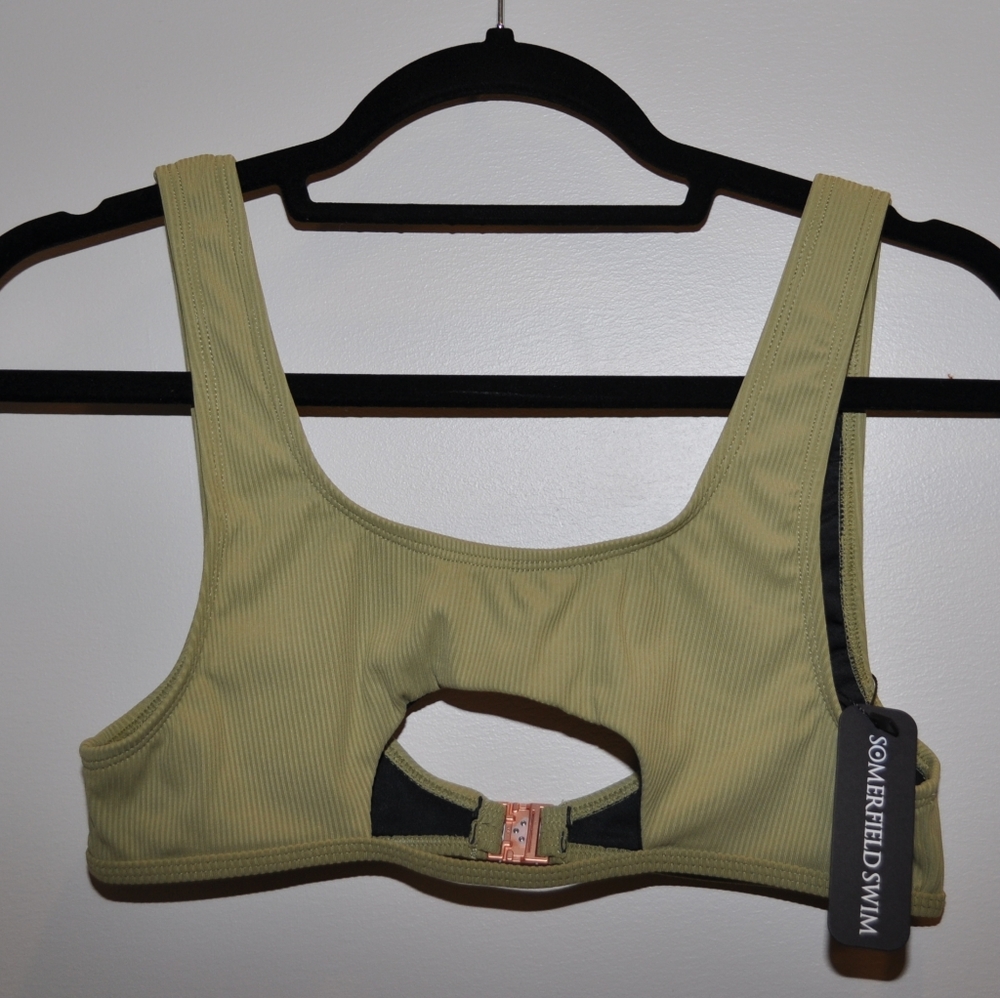 NWT Somerfield Swim Ribbed Laguna Top in Nori